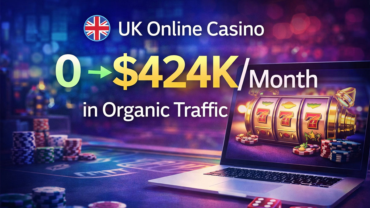 UK Online Casino SEO: $424K/Month in Organic Traffic Value